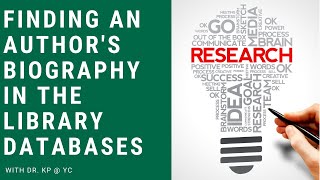 How to Find an Author Biography in the Library Databases
