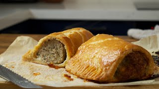 Homemade Sausage Rolls with a Homemade Rich Buttery Flaky Pastry