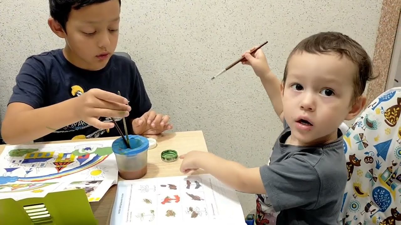 Hai Anh Em Lucas Chơi Trò con cá mập/ Tima Tập Tô Màu... - youtube