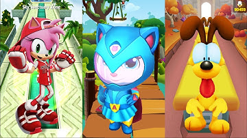 Blue Wake Angela Vs All-Star Amy Vs Odie – Talking Tom Hero Dash Vs Sonic Dash Vs Garfield Rush