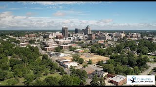 Greensboro NC - 4K Drone Hyperlapse Video - Downtown Pull Back Daytime