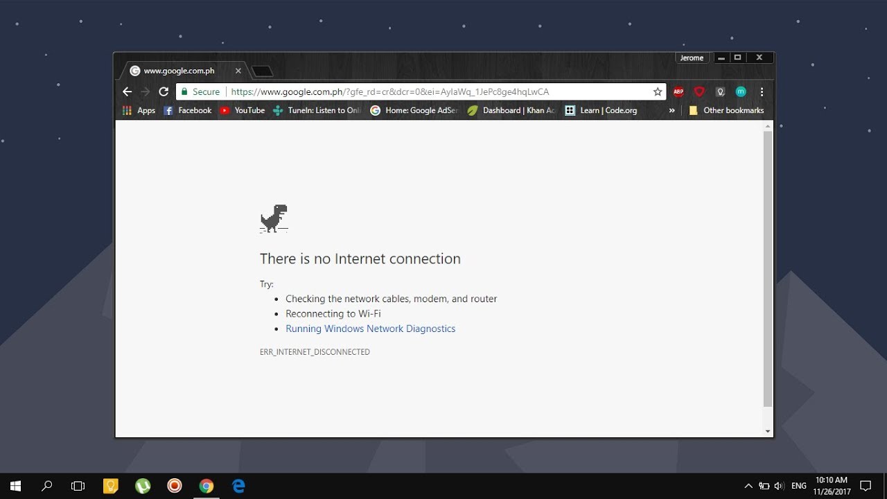 How to play with Google Chrome's T-Rex when my computer is connected to the  internet and without turning off WiFi - Quora