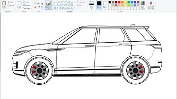 How to draw Car | Drawing Range Rover Evoque on computer using Ms Paint | Car Drawing Tutorial.