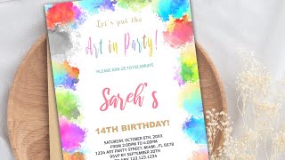 Paint Birthday Invitations How to Edit on Zazzle 🎉 #zazzle #etsy  @YouTube @Etsy @zazzle