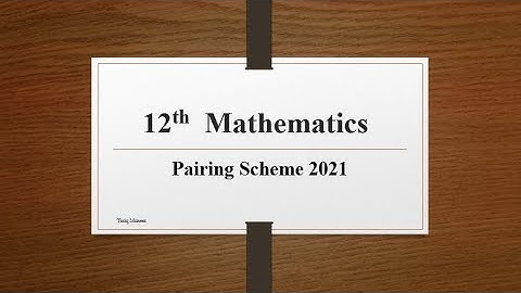 2021 pairing scheme pairing math 2nd year