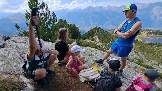 Восхождение с детьми = Опасность Швейцария. Nendaz Switzerland.