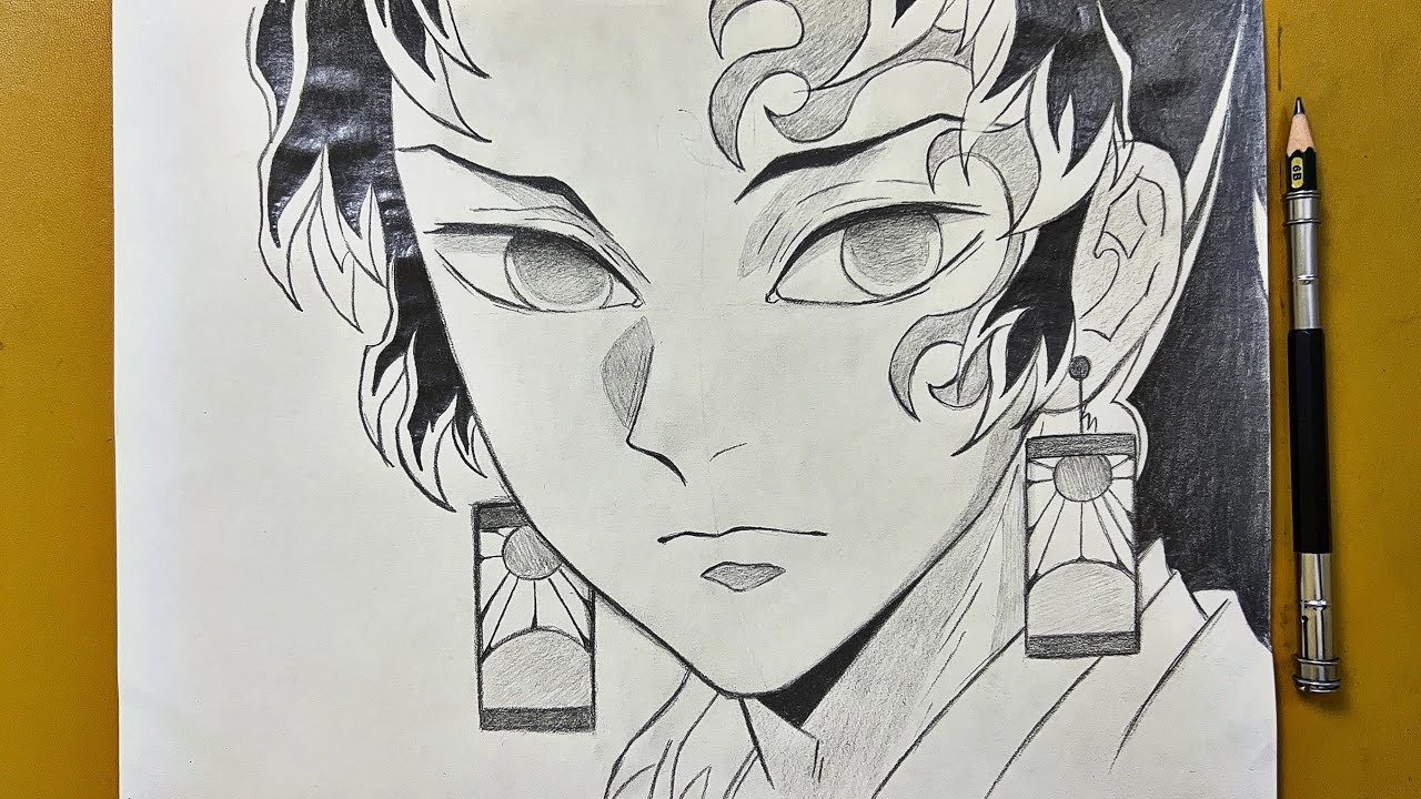 Como desenhar o yoriichi tsugikuni demon slayer #drawing #desenho #tut