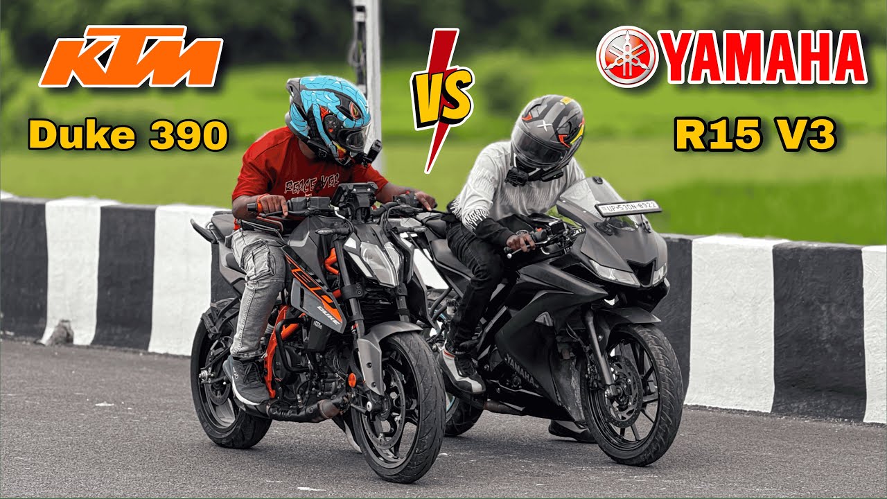 Duke 390 vs R15 V3 Drag Race | Unexpected result!