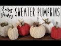 DIY easy peasy sweater pumpkins • no sew • fall decor