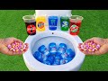 Experiment !! MENTOS vs Coca Cola, Monster, Fanta, Sprite, Fruko and Mentos in the toilet