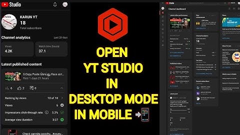 How to get YOUTUBE STUDIO DESKTOPSITE on a PHONE OR TABLET - iOS &Android