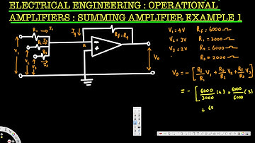 Electrical Engineering : Operational Amp : Summing Amplifier Inverting :  Example 1