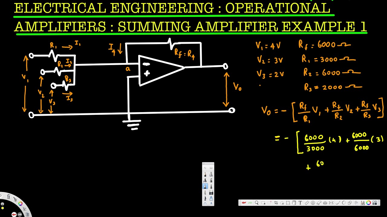 Electrical Engineering : Operational Amp : Summing Amplifier Inverting ...