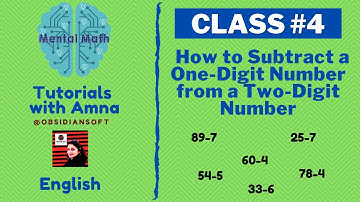 Mental Math - Class #4 | How to Subtract a One Digit Number from a Two-Digit Number (English)