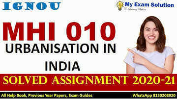 MHI 010 Solved Assignment 2020-21 | URBANISATION IN INDIA | IGNOU Solved Assignment