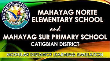 Mahayag Norte ES & Mahayag Sur PS, Catigbian, Bohol - Modular Distance Learning Simulation