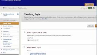 Blackboard Entry Point and Course Banner