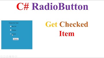 C# RadioButtons - Get Checked Item [Better Audio]