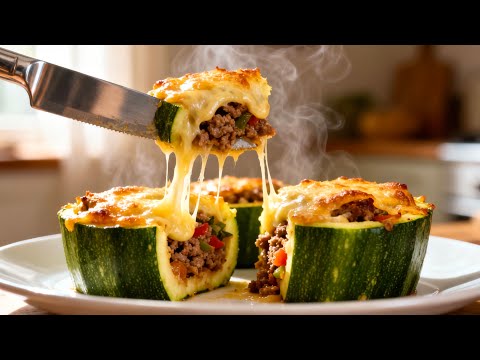 Stuffed Zucchini With Gooey Cheese You Won T Believe This