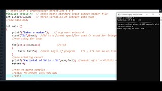 C program to find factorial of a number using For Loop | GATE C Programming questions #cprogramming