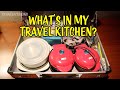 Whats in my travel kitchen hotel cooking travel cooking car cooking
