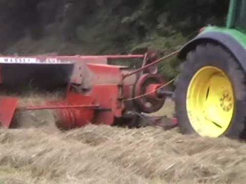 Hay Baling in Conway, Massachusetts (John Deere 6320, 1140)