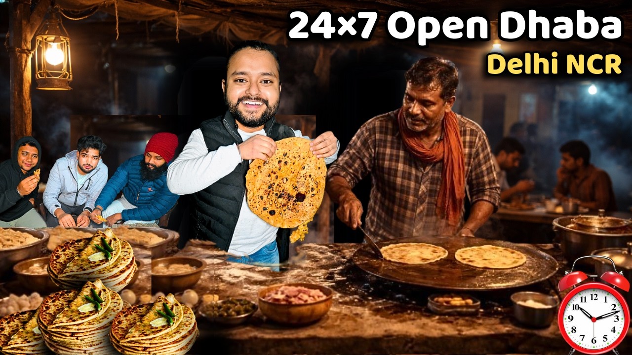 24×7 Open Dhaba at Delhi NCR | All Night Parantha | Night Food | Late Night Food | Meggie | Viral