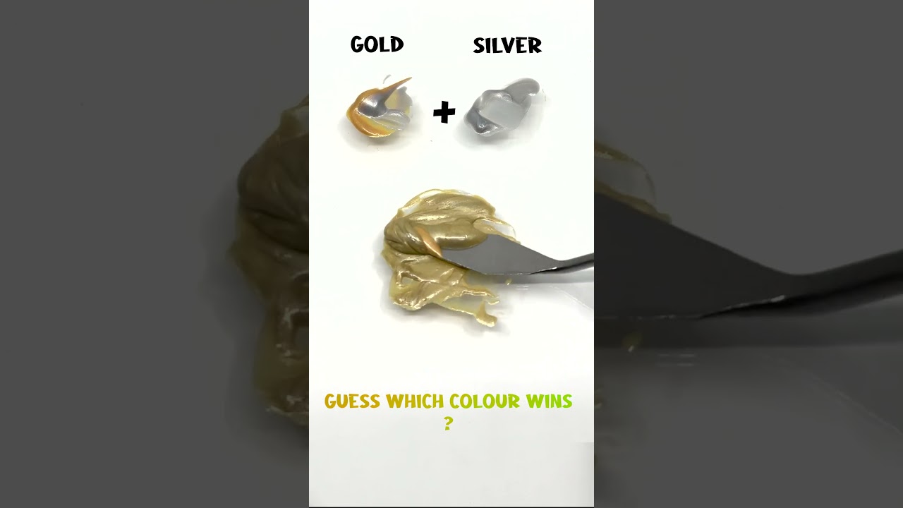 Color mixing silver gold 🏆 #colormixing #paintmixing #asmrart #satsisfyingart #asmr