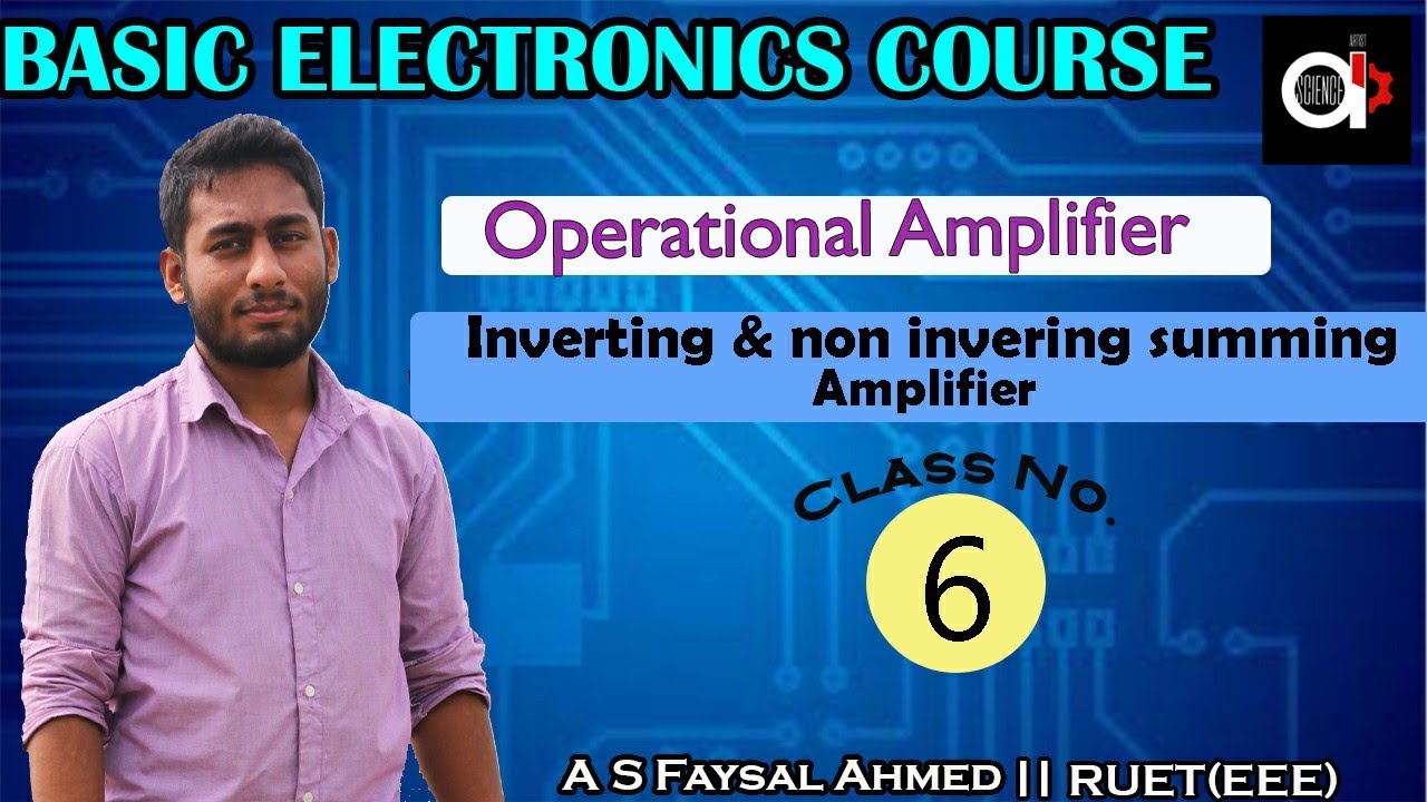 Inverting and non inverting summing amplifier of op-amp - YouTube