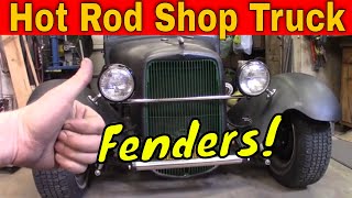 Installing the Fenders on the Model A Hot Rod Shop Truck!