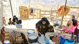 A Day in Nomadic Life | Collecting Firewood, Making Traditional Yogurt Drink, and Cooking in the 