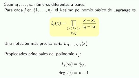 Polinomios básicos de Lagrange