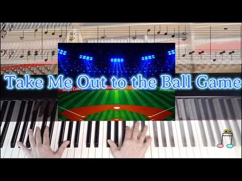 Take Me Out to the Ball Game (Beginner Piano Sheet Music) - Von  Tilzer Albert