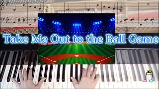 Take Me Out to the Ball Game (Beginner Piano Sheet Music) - Von Tilzer Albert