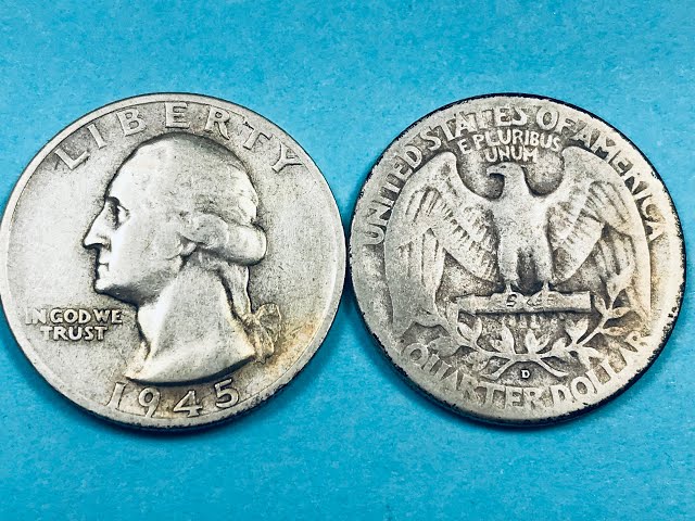 US 1945D Quarter Dollar Coin - United States WWII 25 Cents