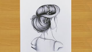 A beautiful girl hairstyle drawing for beginners ||Gali Gali Art ||