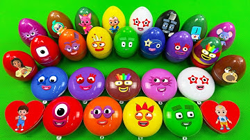 Rainbow Eggs: Look Numberblocks, Alphablocks, Alphabet Lore SLIME with Cake, Shapes,… Coloring! ASMR