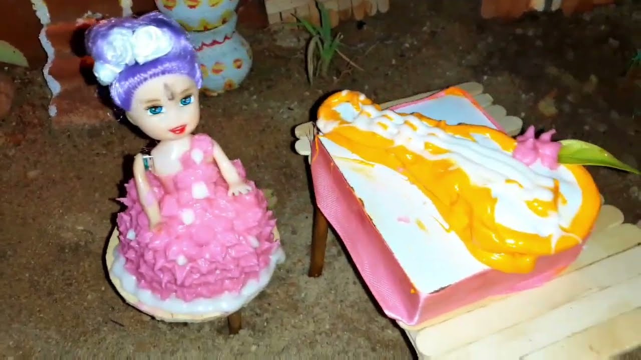 Amazing!Tiny doll cake 🍰 and quitar cake making/miniature cake decorating/