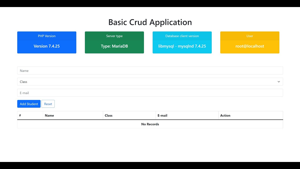 PHP Basic CRUD Application Introduction - YouTube