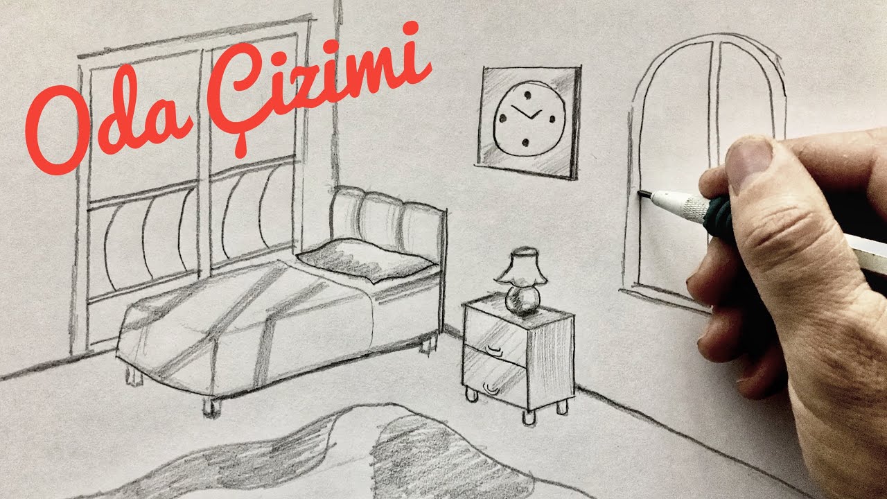 Oda Nasıl Çizilir Yatak Odası Çizimi Karakalem Çizimleri YouTube