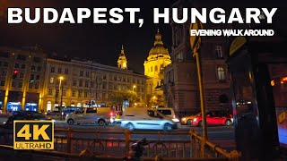 Budapest, Hungary 🇭🇺 4K Night Walking Tour - No Narration