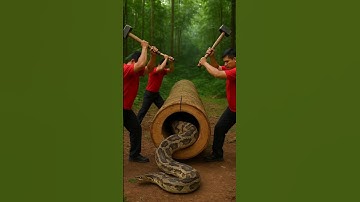 rescue snake from giant log 😯🪱 #shorts #animals #funny #youtube