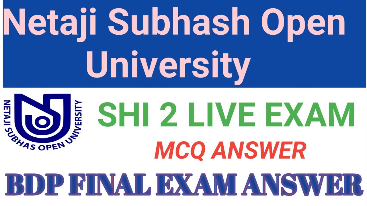 NSOU BDP SHI 2 ONLINE EXAM ANSWER 2021 ll BDP SHI 2 ANSWER 2021 ll BDP SHI 2 MCQ ANSWER 
