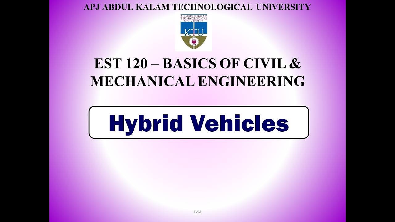 Hybrid Vehicles KTU EST 120 BCE & BME Module 4 Part 11 YouTube