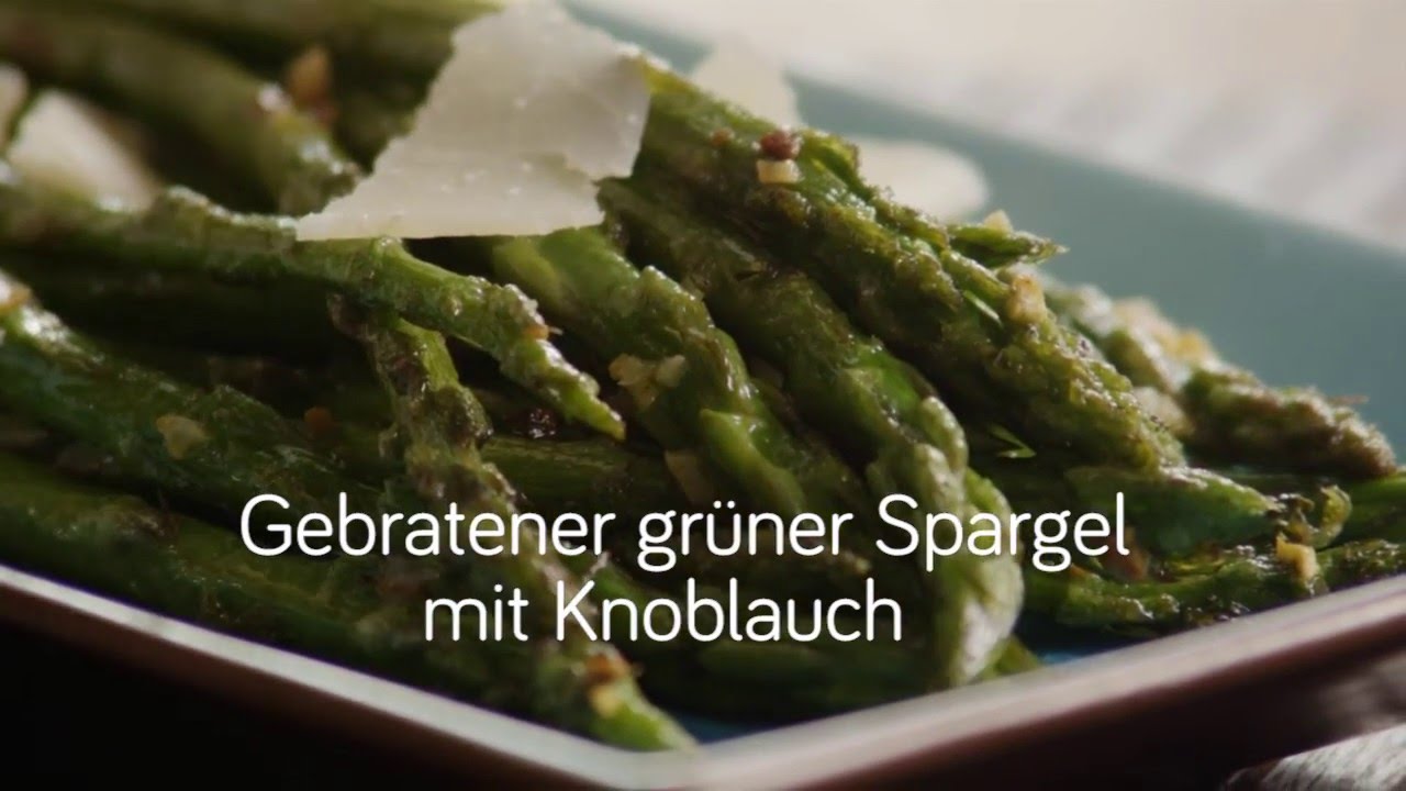 Gebratener grüner Spargel mit Knoblauch - YouTube