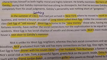 Great Gatsby Ch 1 summary