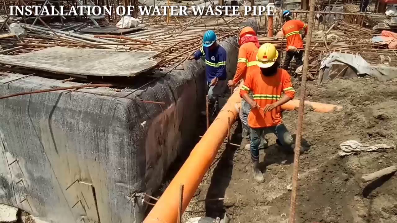 HOW TO INSTALL WATER WASTE PIPE? PLUMBING (ACTUAL CONSTRUCTION IN THE ...