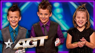 adorable triplets perform incredible card tricks on americas got talent
