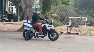 BMW Police Motorcycle Install & Review! My 5 Year Old Loves!