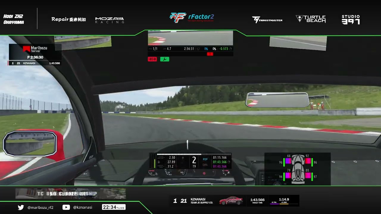 コソ練：Kodi ZX2 in Okayama | Marlbozu server - rFactor2 - YouTube